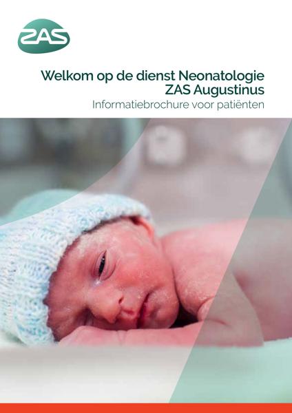 Cover page of the brochure Welkom op de dienst Neonatologie  ZAS Augustinus