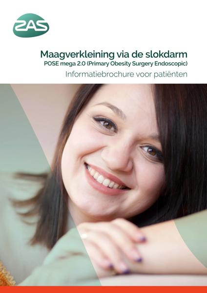 Cover page of the brochure Endoscopische sleeve gastroplastie