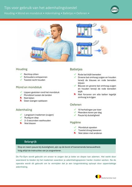 Cover page of the brochure Tips voor gebruik van het ademhalingstoestel