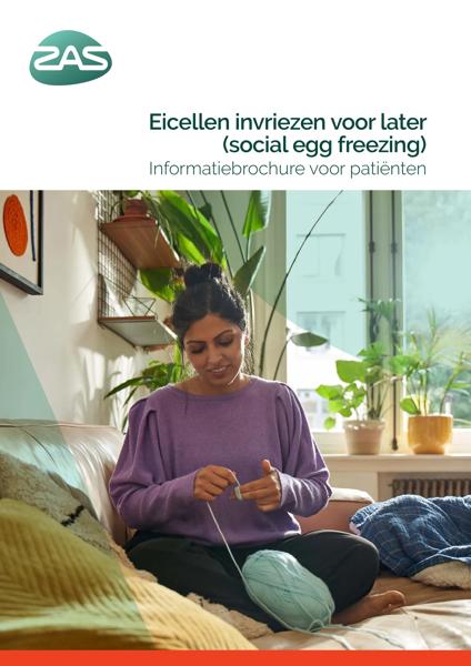 Cover page of the brochure Eicellen invriezen voor later (social egg freezing)