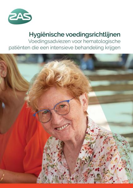 Cover page of the brochure Hygiënische voedingsrichtlijnen - Voedingsadviezen voor hematologische patiënten die een intensieve behandeling krijgen