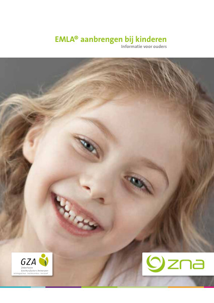 Cover page of the brochure EMLA aanbrengen bij kinderen