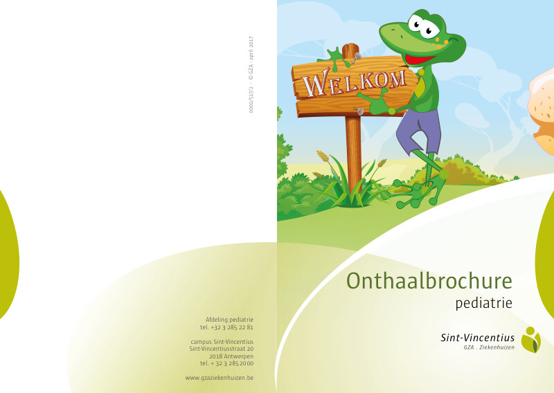 Cover page of the brochure Onthaalbrochure pediatrie - Campus Sint-Vincentius