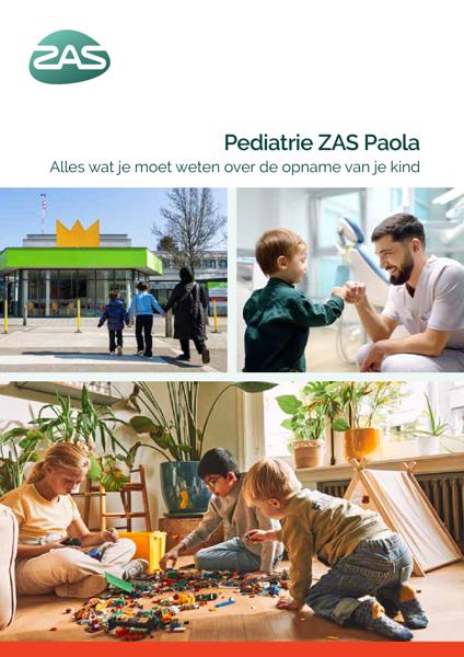 Cover page of the brochure Pediatrie ZAS Paola algemeen 