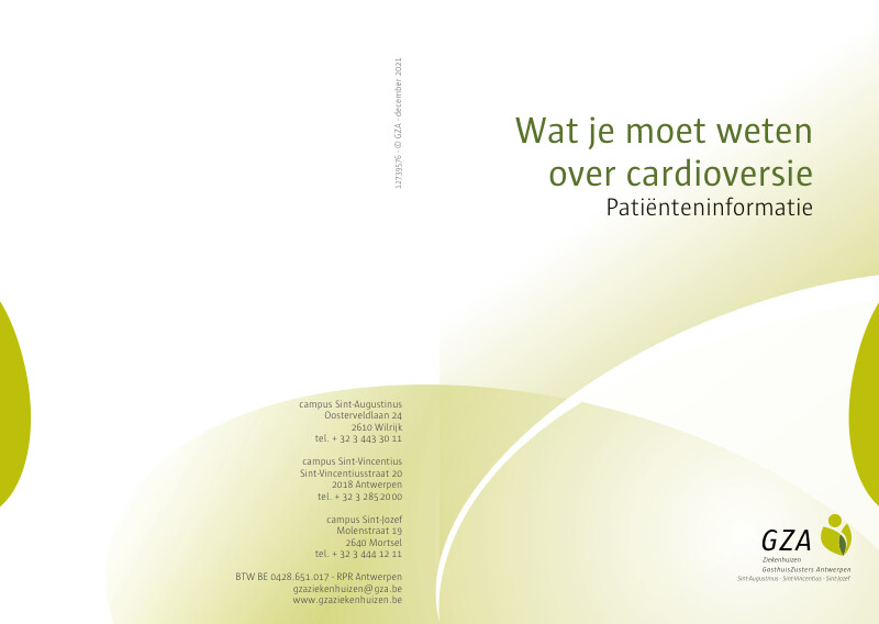 Cover page of the brochure Wat moet je weten over cardioversie