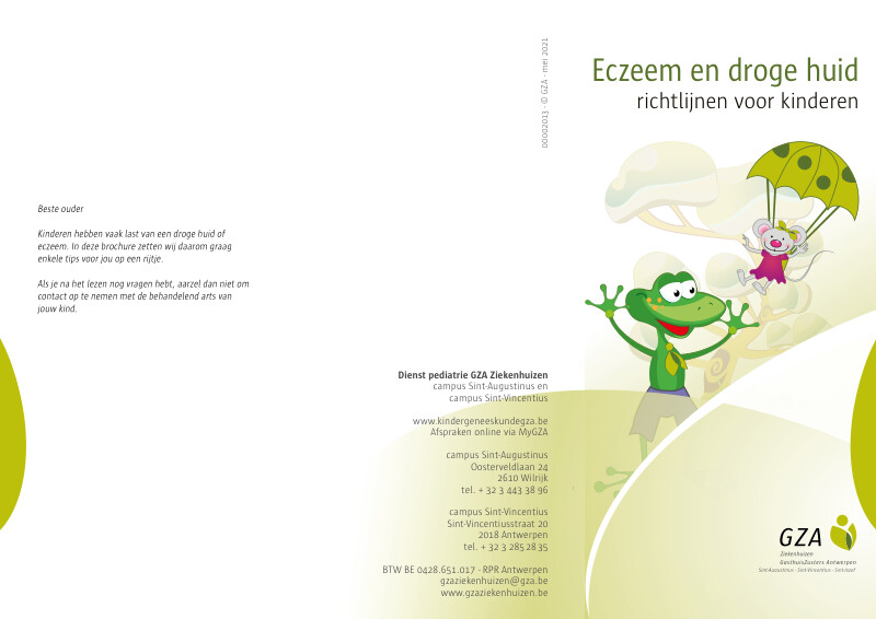 Cover page of the brochure Eczeem en droge huid bij kinderen