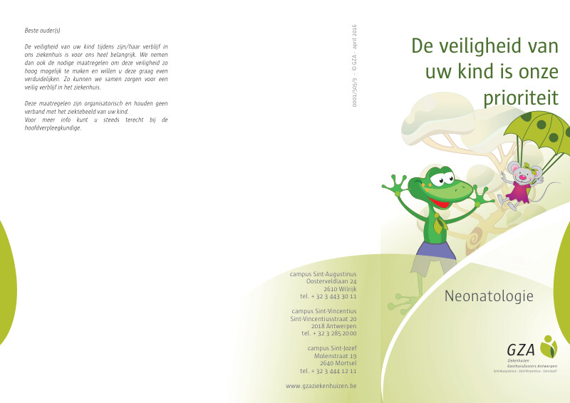 Cover page of the brochure De veiligheid van jouw kind is onze prioriteit