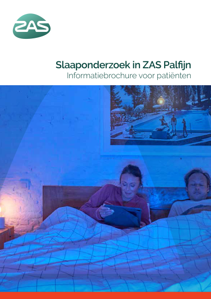 Cover page of the brochure Slaaponderzoek in ZAS Palfijn