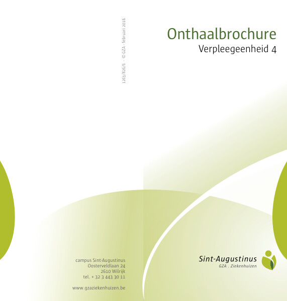 Cover page of the brochure Onthaalbrochure verpleegeenheid 4 - SA