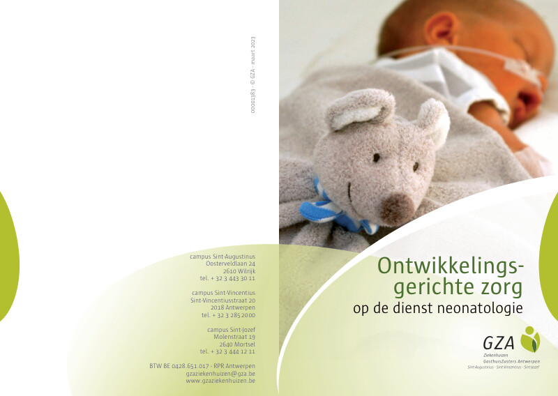 Cover page of the brochure Ontwikkelingsgerichte zorg op de dienst neonatologie