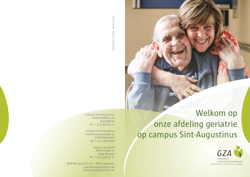 Cover page of the brochure Welkom op onze afdeling geriatrie op campus Sint-Augustinus