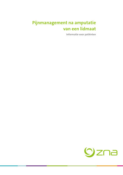 Cover page of the brochure Pijnmanagement na amputatie van een lidmaat