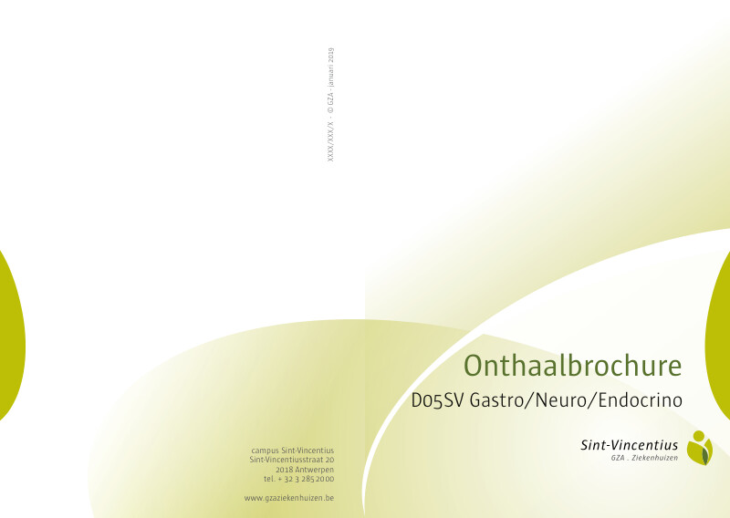 Cover page of the brochure Onthaalbrochure D05SV Gastro/Neuro/Endocrino