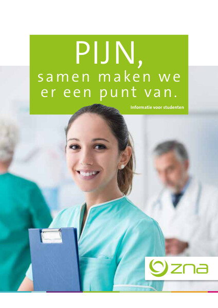 Cover page of the brochure Pijn, samen maken we er een punt van - infobrochure voor studenten