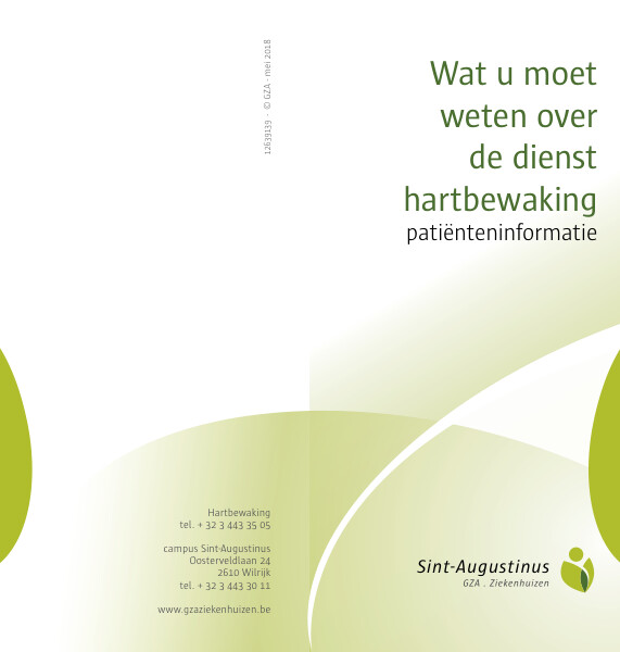 Cover page of the brochure Wat moet je weten over de dienst hartbewaking