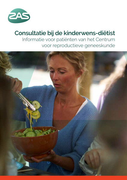 Cover page of the brochure Consultatie bij de kinderwens-diëtist