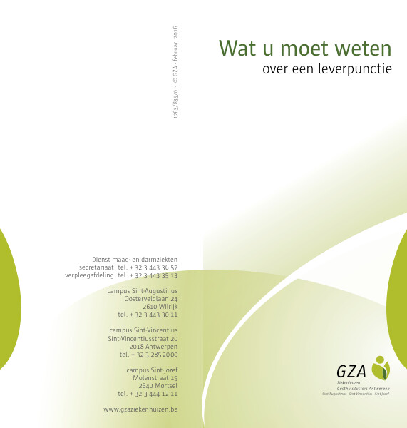 Cover page of the brochure Wat moet je weten over een leverpunctie