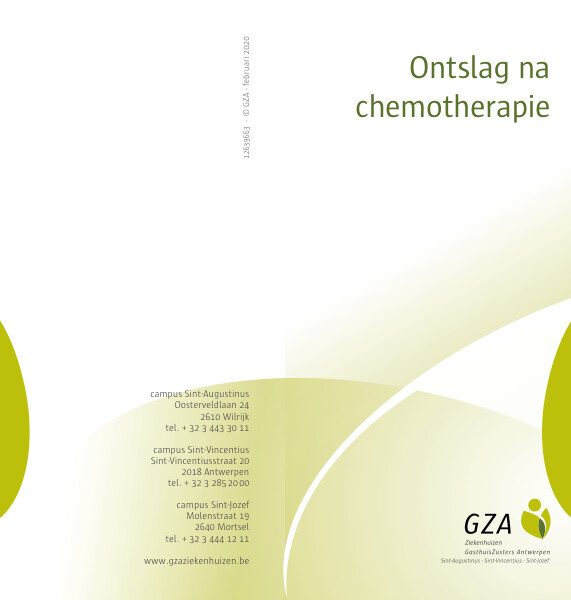 Cover page of the brochure Ontslag na chemotherapie