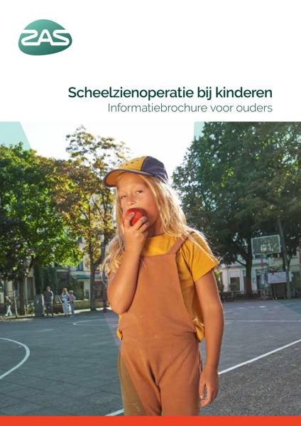 Cover page of the brochure Scheelzienoperatie bij kinderen