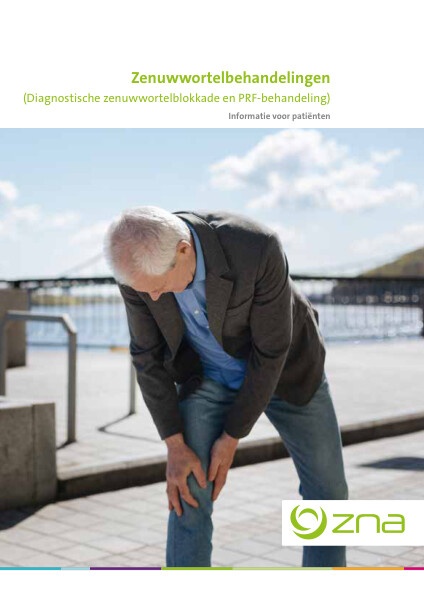 Cover page of the brochure Zenuwwortelbehandelingen (diagnostische zenuwwortelblokkade en PRF-behandeling)