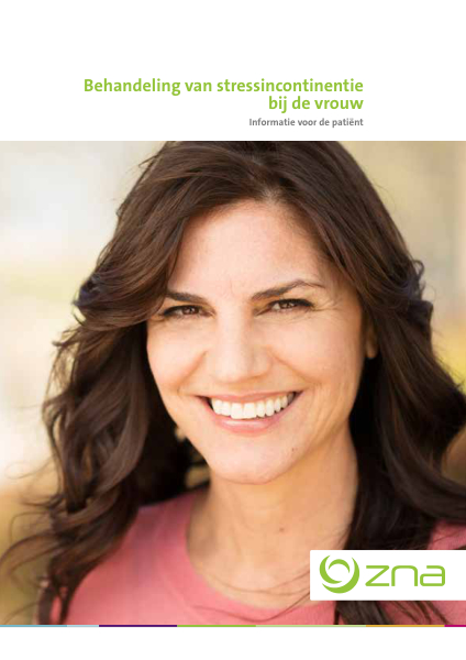 Cover page of the brochure Behandeling van stressincontinentie bij de vrouw