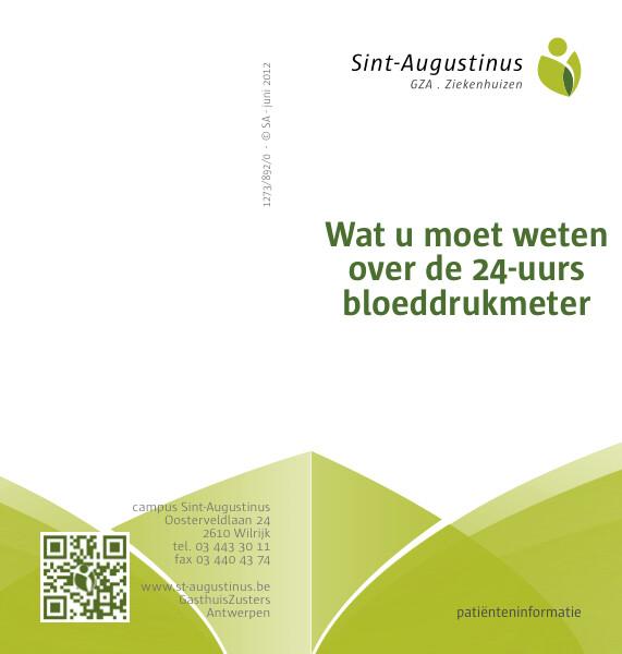 Cover page of the brochure Wat moet je weten over de 24-uurs bloeddrukmeter