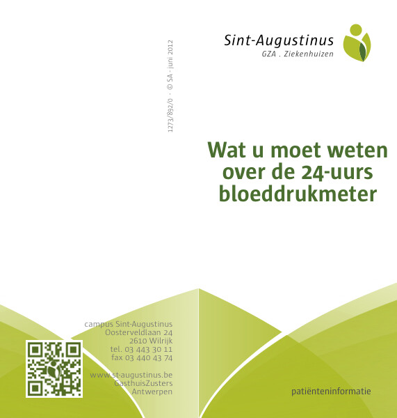 Cover page of the brochure Wat moet je weten over de 24-uurs bloeddrukmeter