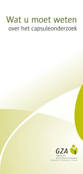 Cover page of the brochure Wat moet je weten over het capsuleonderzoek