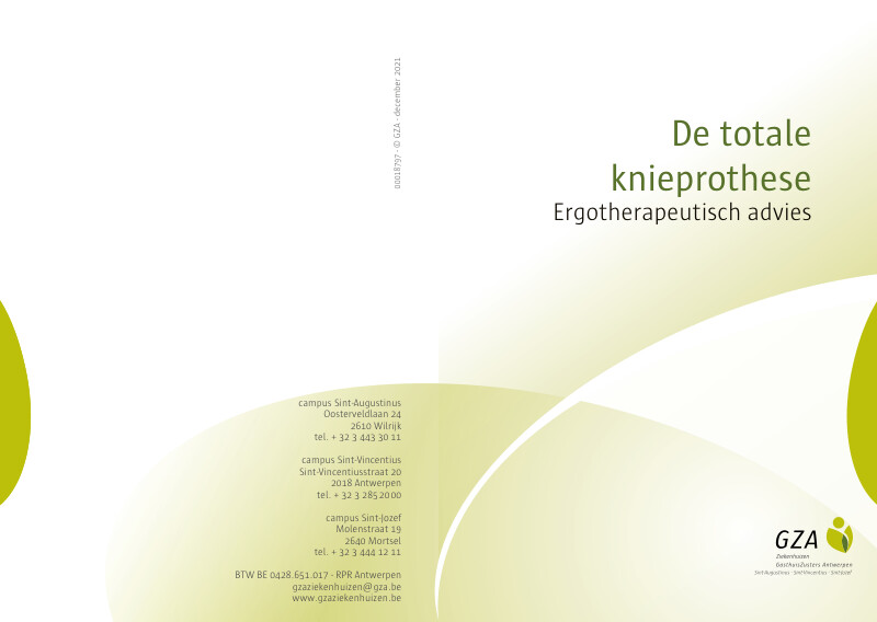 Cover page of the brochure De totale knieprothese