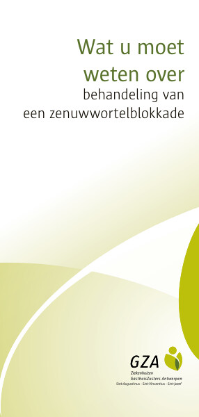 Cover page of the brochure Zenuwwortelblokkade: wat moet je weten over de behandeling?