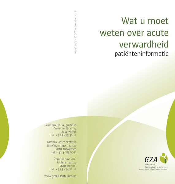 Cover page of the brochure Wat moet je weten over acute verwardheid