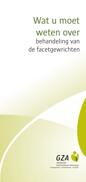 Cover page of the brochure Facetgewrichten: wat moet je weten over de behandeling