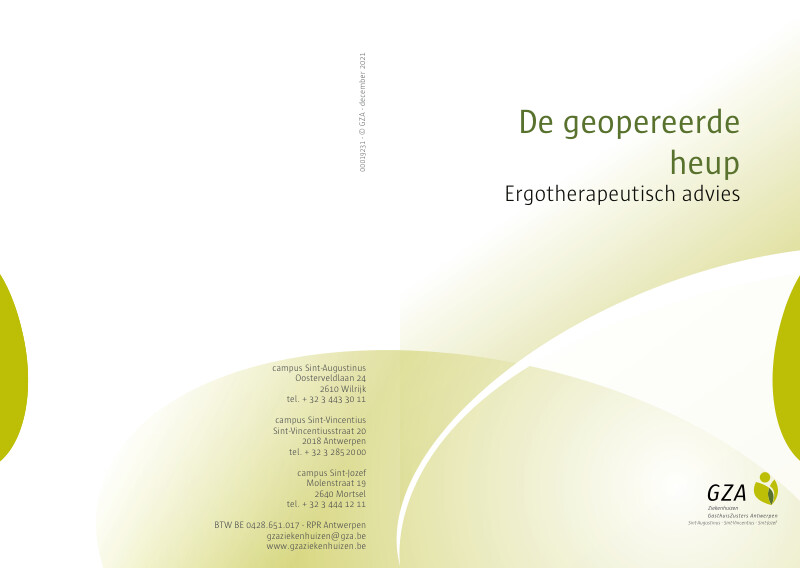 Cover page of the brochure De geopereerde heup