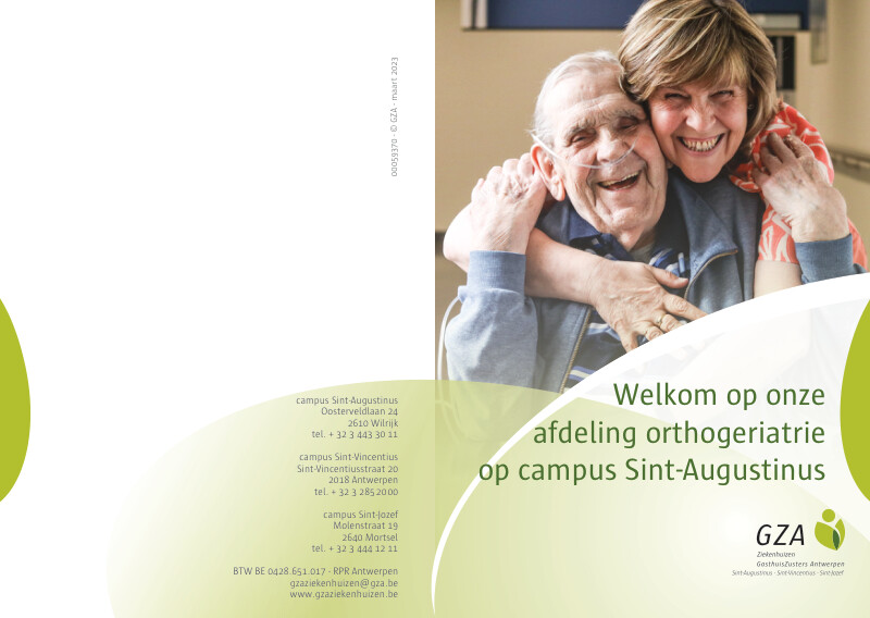 Cover page of the brochure Welkom op onze afdeling orthogeriatrie op campus Sint-Augustinus