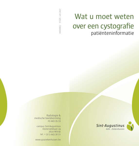 Cover page of the brochure Wat je moet weten over een cystografie