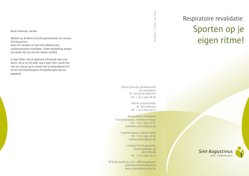 Cover page of the brochure Respiratoire revalidatie: sporten op je eigen ritme