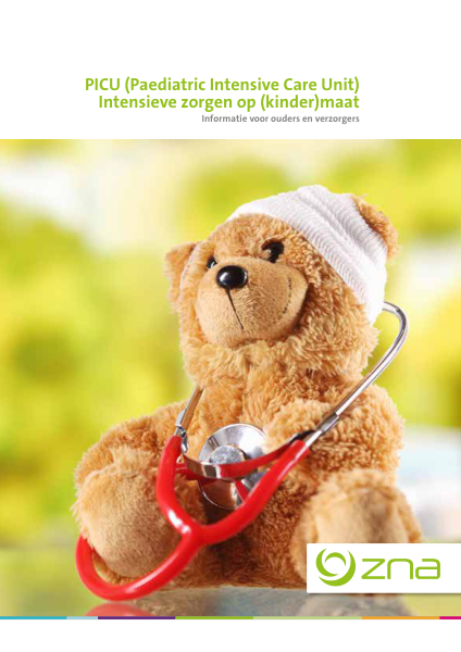 Cover page of the brochure PICU - Intensieve zorgen op (kinder)maat