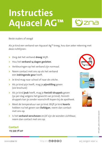 Cover page of the brochure Instructies Aquacel AG