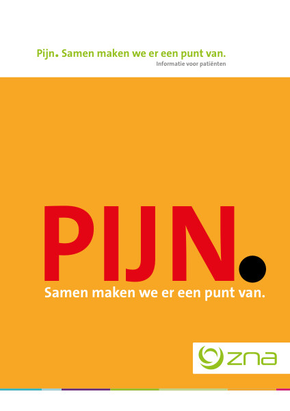 Cover page of the brochure Pijn, samen maken we er een punt van