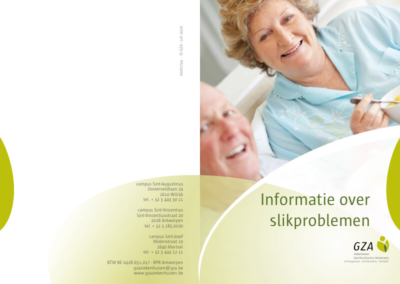 Cover page of the brochure Informatie over slikproblemen