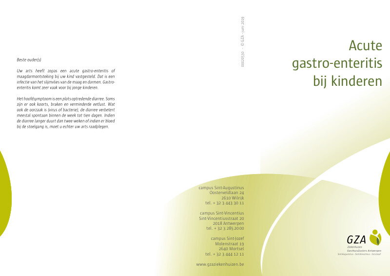 Cover page of the brochure Acute gastro-entiritis bij kinderen