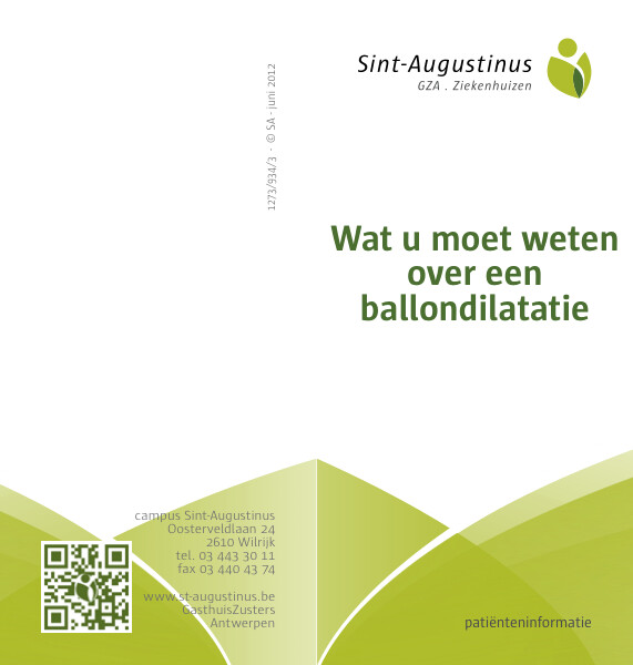 Cover page of the brochure Wat moet je weten over ballondiletatie