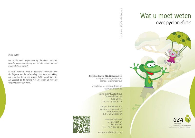 Cover page of the brochure Wat moet je weten over pyelonefritis