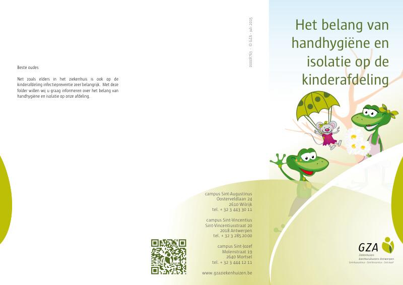 Cover page of the brochure Het belang van handhygiëne en isologie op de kinderafdeling