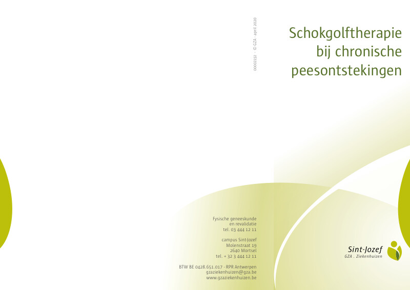 Cover page of the brochure Schokgolftherapie bij chronische peesontstekingen