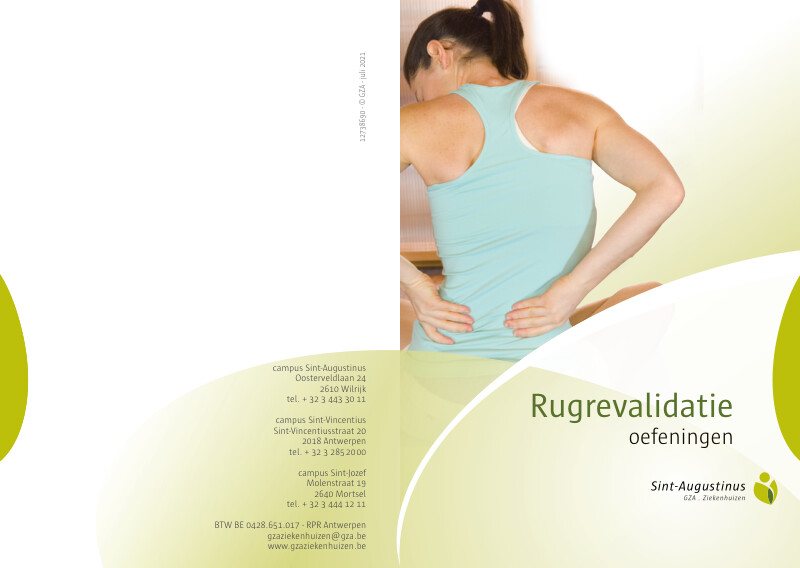 Cover page of the brochure Rugrevalidatie: oefeningen