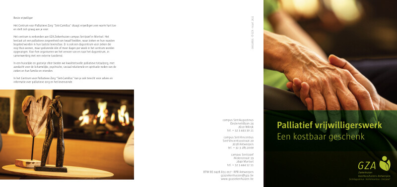 Cover page of the brochure Palliatief vrijwilligerswerk - Een kostbaar geschenk